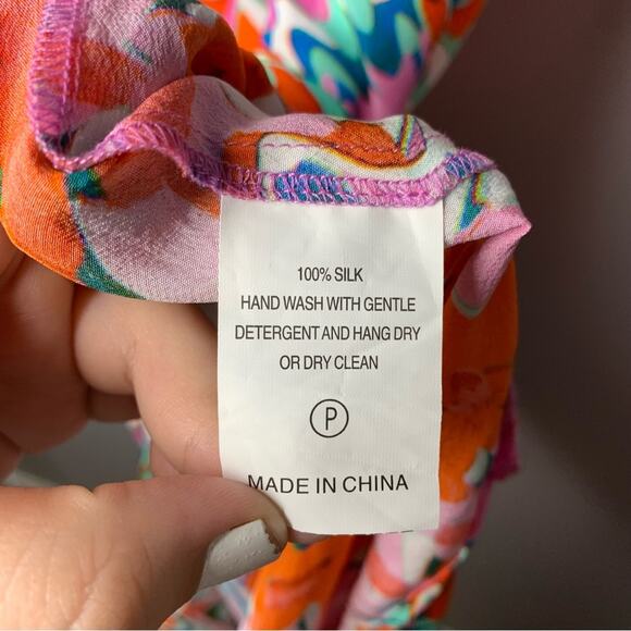 MARIE OLIVER ELLIS MIDI DRESS PSYCHEDELIC TIE DYE PRINT WOMEN'S SIZE SMALL SILK - Picture 8 of 11